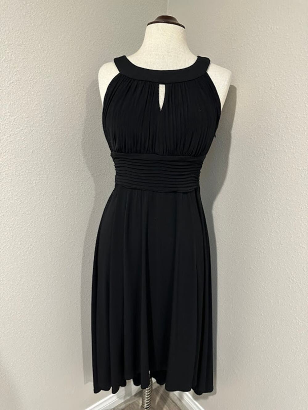 Sangria High Low Sleeveless Midi Dress Black Size 12